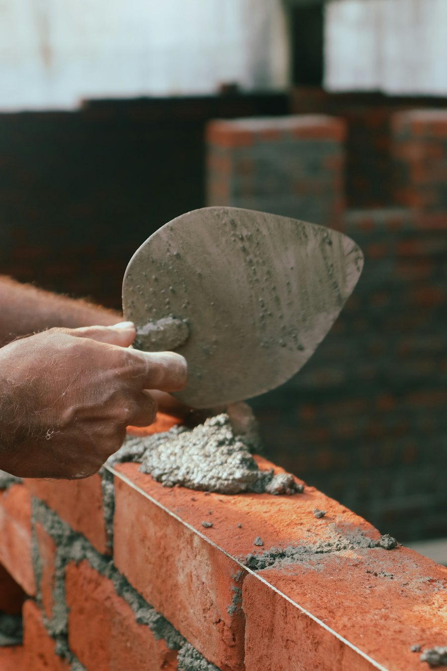 Brick repair with a trowel